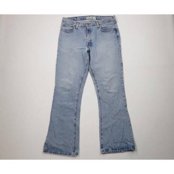 Vtg 90s Y2K Abercrombie & Fitch Womens 12 Babydoll Boy Flare Wide Leg Jeans USA - Picture 1 of 15